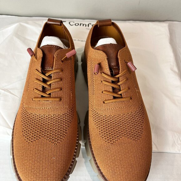 Men's Tan ComfoFeet Lightweight tie Oxford Size 9, NWOT - Picture 1 of 4